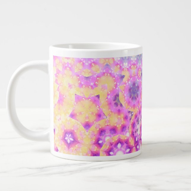 Pastel Colours Geometric Abstract Pattern Large Coffee Mug (Left)