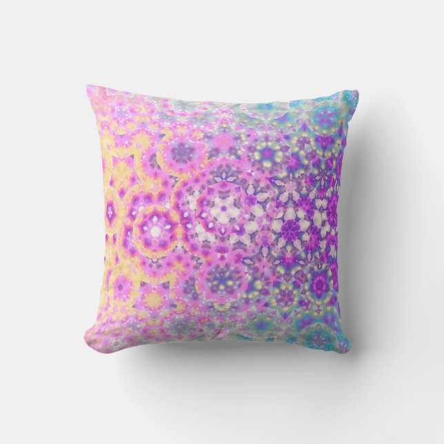 Pastel Colours Geometric Abstract Pattern Throw Pillow (Front)
