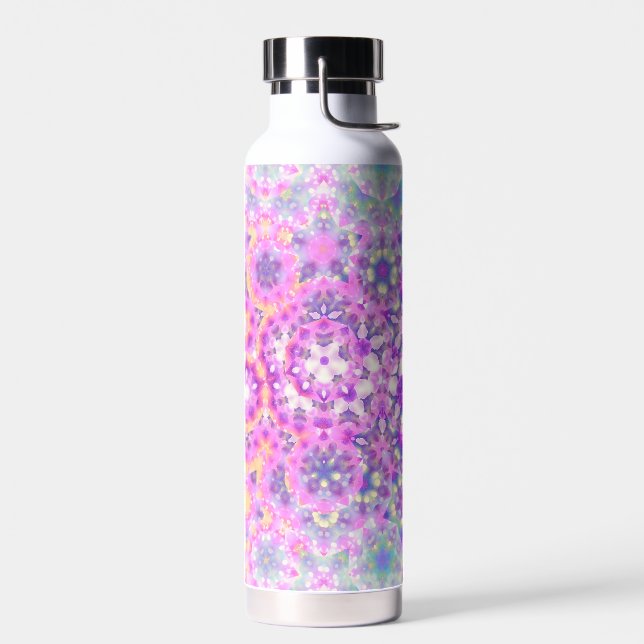 Pastel Colours Geometric Abstract Pattern Water Bottle (Left)