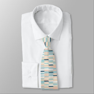 Pastel colours geometric Japanese pattern Tie