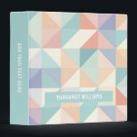 Pastel Colours Geometric Pattern Design Binder<br><div class="desc">Pastel Colours Geometric Pattern Design 3 Ring Binder</div>