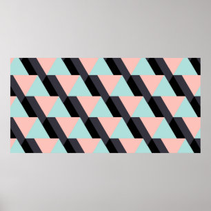 Pastel colours geometric pattern poster