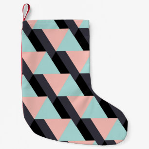 Pastel colours geometric pattern small christmas stocking