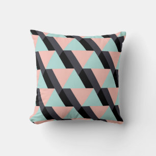 Pastel colours geometric pattern throw pillow