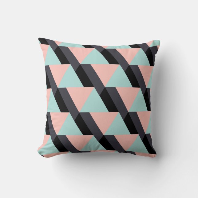 Pastel colours geometric pattern throw pillow (Front)
