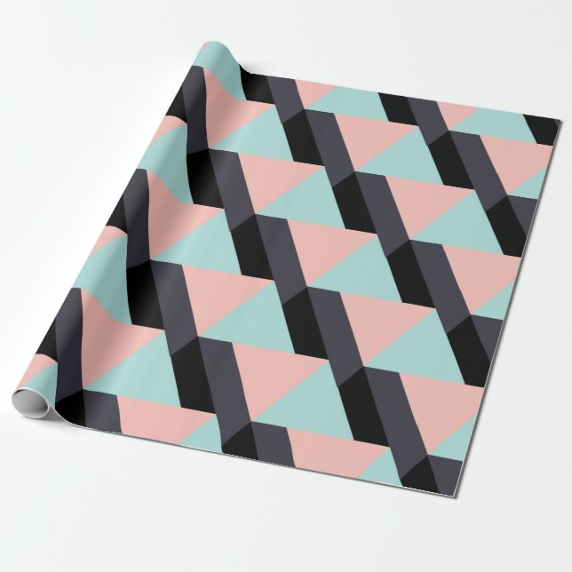 Pastel colours geometric pattern wrapping paper (Unrolled)