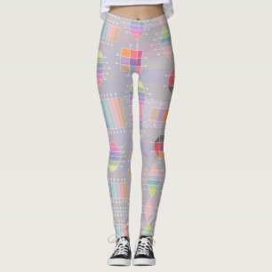 Pastel Colours & Geometric Shapes Leggings