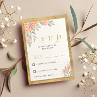 Pastel colours gold watercolor floral frame RSVP 
