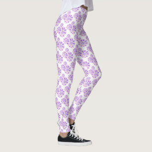Pastel Colours Happy Purple Petals Leggings
