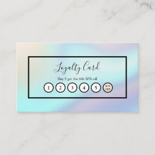 Pastel Colours Holographic Elegant Loyalty Business Card