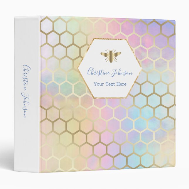pastel colours honeycomb bee logo binder (Front/Spine)