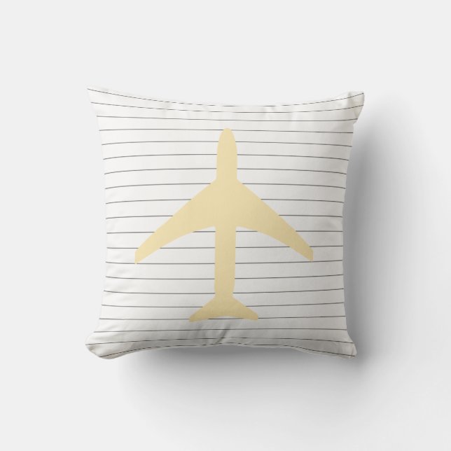Pastel Colours Lines Plane Cushion Throw Pillow (Front)