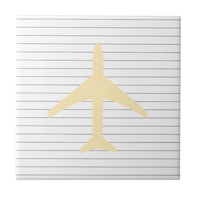Pastel Colours Lines Plane Flying Fly Tile (Front)
