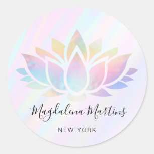 pastel colours lotus logo classic round sticker