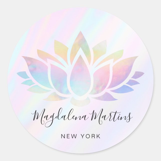 pastel colours lotus logo classic round sticker (Front)
