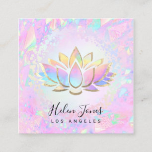 pastel colours lotus square business card