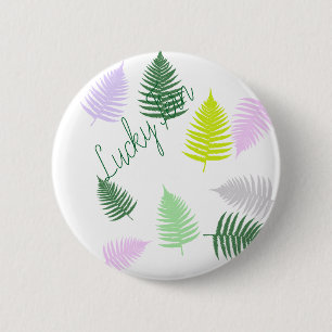 Pastel Colours Lucky Fern 2 Inch Round Button