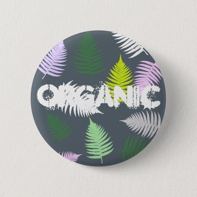 Pastel Colours Lucky Fern 2 Inch Round Button (Front)