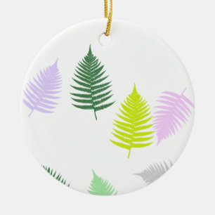 Pastel Colours Lucky Fern Ceramic Ornament