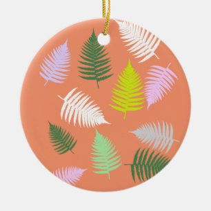 Pastel Colours Lucky Fern Ceramic Ornament