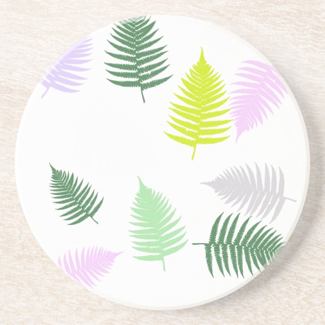 Pastel Colours Lucky Fern Coaster (Front)