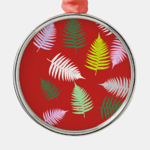 Pastel Colours Lucky Fern Metal Ornament
