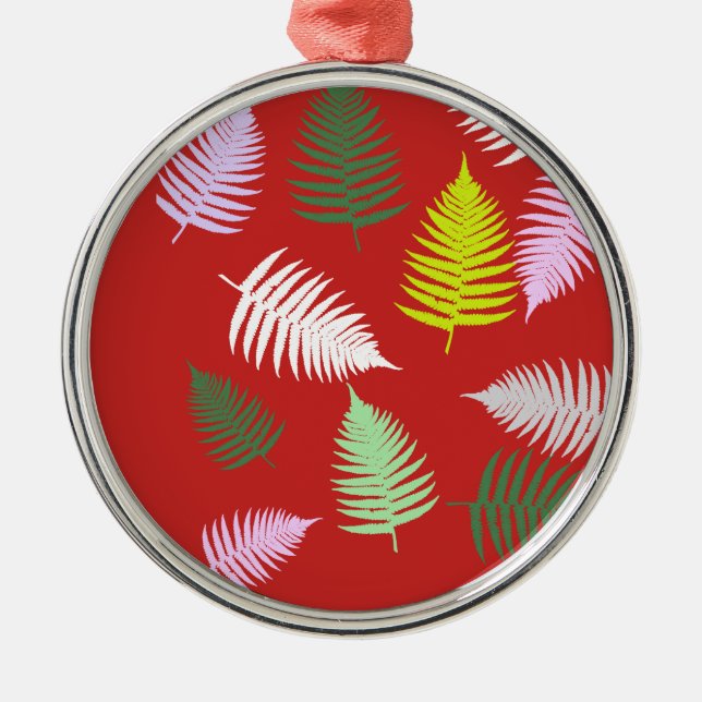 Pastel Colours Lucky Fern Metal Ornament (Front)