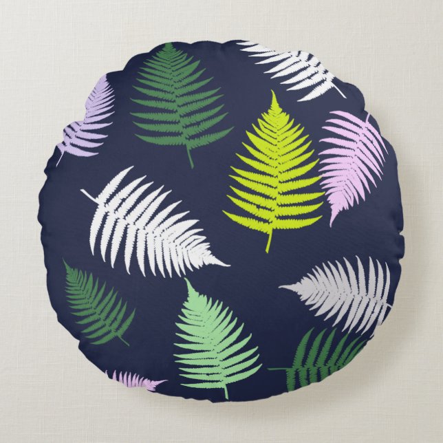 Pastel Colours Lucky Fern Round Pillow (Front)