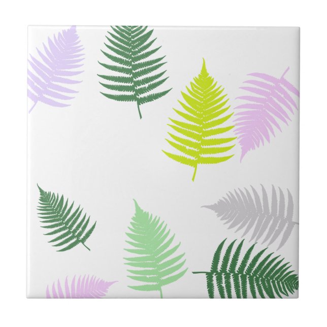 Pastel Colours Lucky Fern Tile (Front)