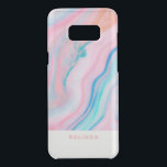 Pastel Colours Marble Swirly Pattern Uncommon Samsung Galaxy S8 Plus Case<br><div class="desc">Pastel colours marble swirly pattern with white geometric accent and custom monogram.</div>