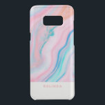 Pastel Colours Marble Swirly Pattern Uncommon Samsung Galaxy S8 Plus Case<br><div class="desc">Pastel colours marble swirly pattern with white geometric accent and custom monogram.</div>