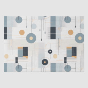 Pastel colours mid-century geometric pattern tissue paper