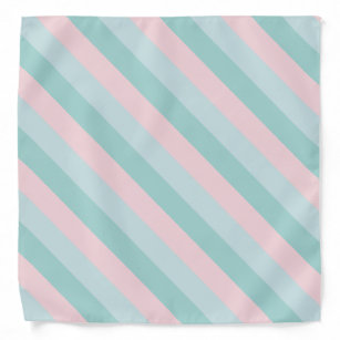 Pastel Colours Mint Green Blush Pink Stripes Trend Bandana