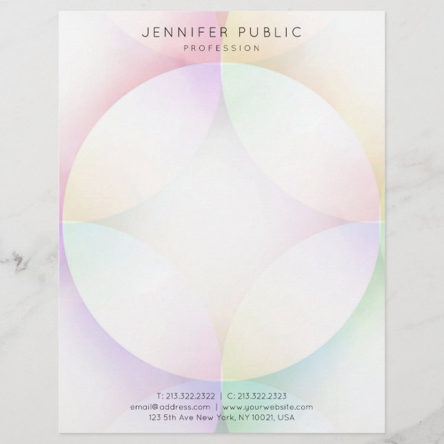 Pastel Colours Modern Simple Elegant Template Letterhead (Front)