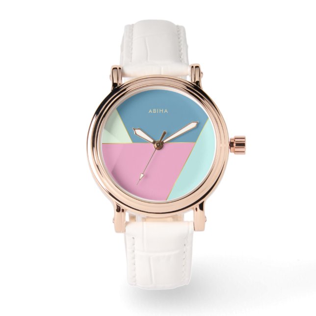 Pastel colours monogram initials eWatch Watch (Front)
