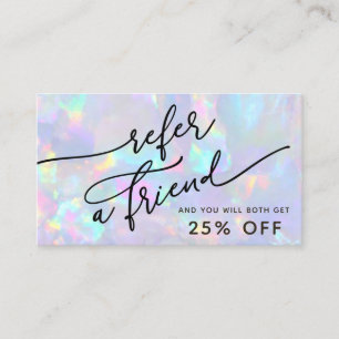 pastel colours opal referral card