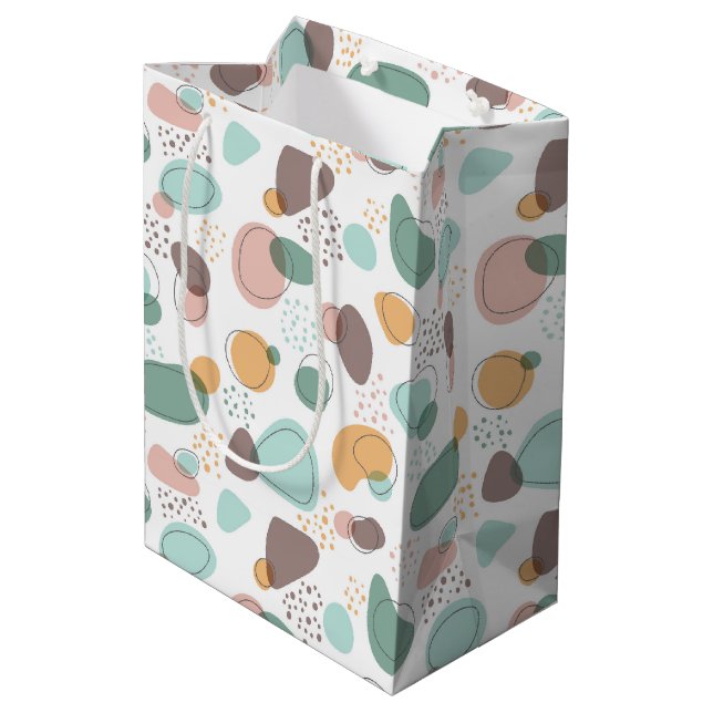 Pastel Colours Organic Shapes Seamless Pattern Medium Gift Bag (Back Angled)