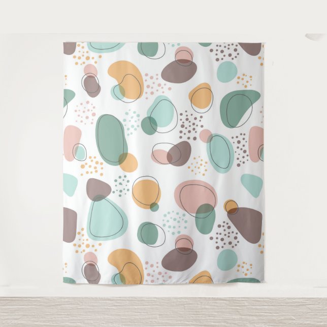 Pastel Colours Organic Shapes Seamless Pattern Tapestry (Front)