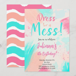 Pastel Colours Painting Birthday Invitation