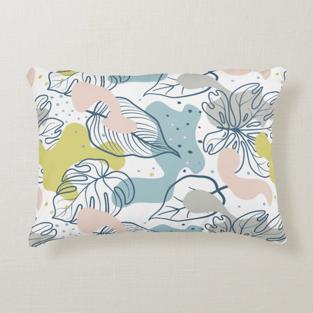 Pastel colours Palm leaves and organic shapes Accent Pillow (Front)