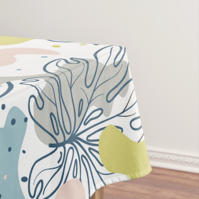 Pastel colours Palm leaves and organic shapes Tablecloth (In Situ)