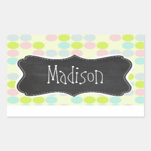 Pastel Colours, Polka Dot; Vintage Chalkboard Sticker