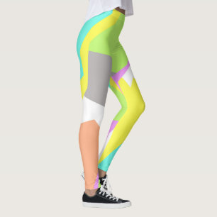 Pastel Colours Positive Vibes Abstract Leggings