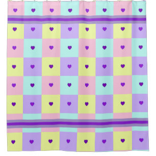 Pastel colours & purple hearts beating