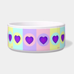 Pastel colours & purple hearts beating