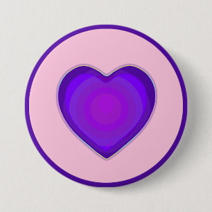 Pastel colours & purple hearts beating 3 inch round button
