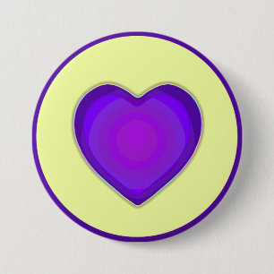 Pastel colours & purple hearts beating 3 inch round button