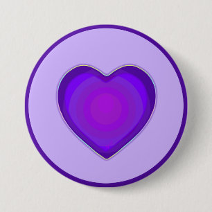 Pastel colours & purple hearts beating 3 inch round button