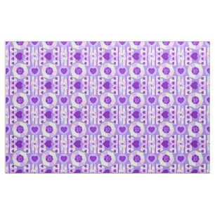 Pastel colours & purple hearts beating fabric