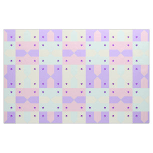 Pastel colours & purple hearts beating fabric